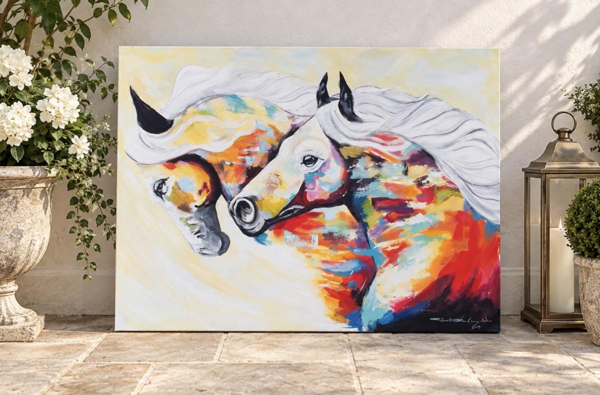Statement Equestrian Artwork – Two Horses
