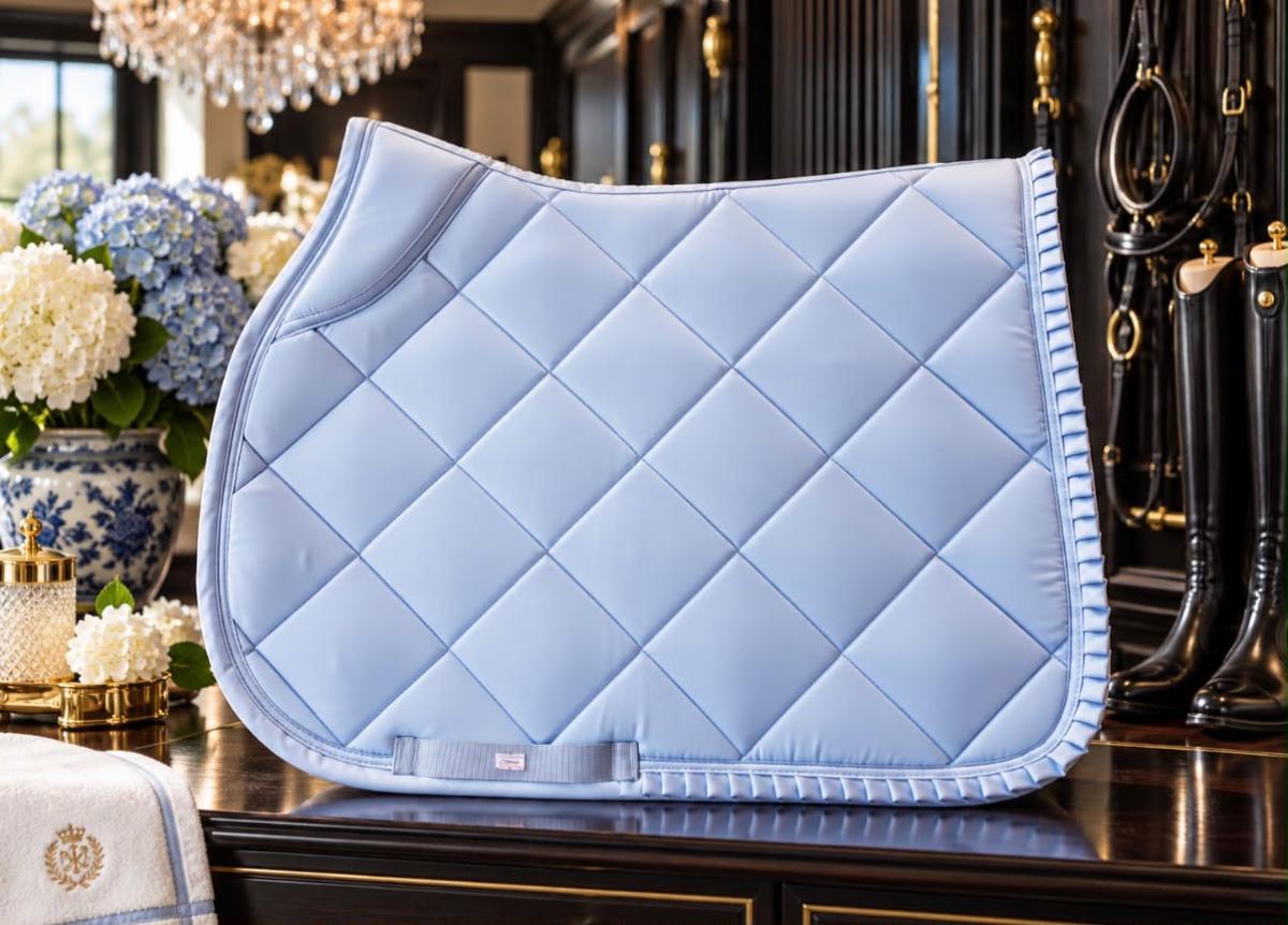 Powder Blue Diamond-Quilted Numnah