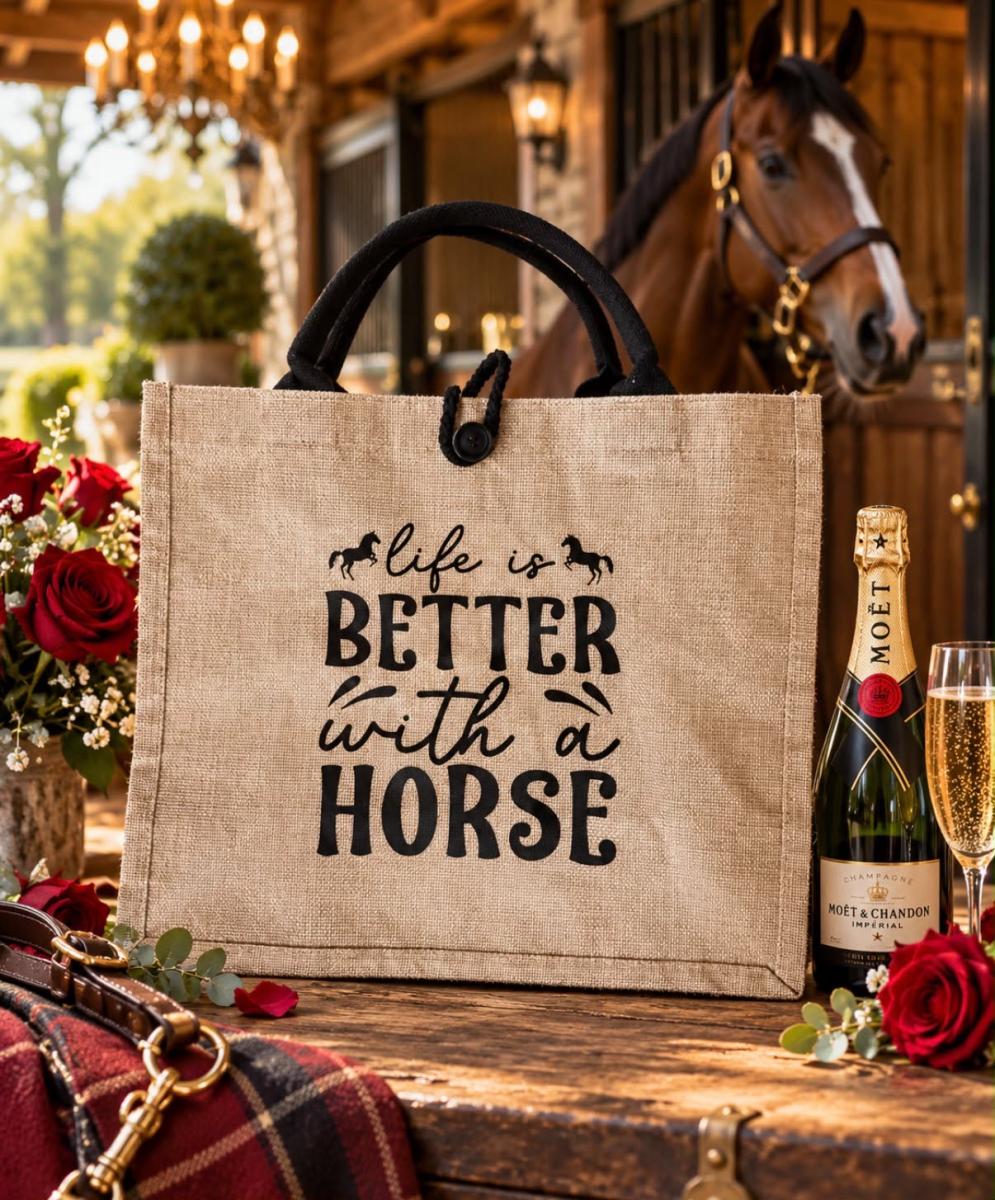 Equestrian “Life Is Better With a Horse” Tote Bag