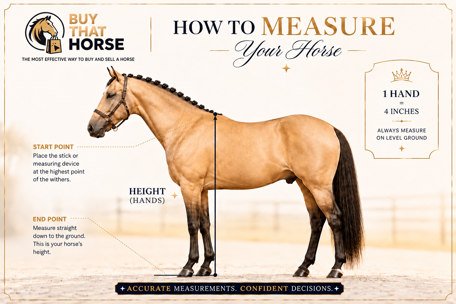 Infographic: how to measure your horse at the withers on level ground