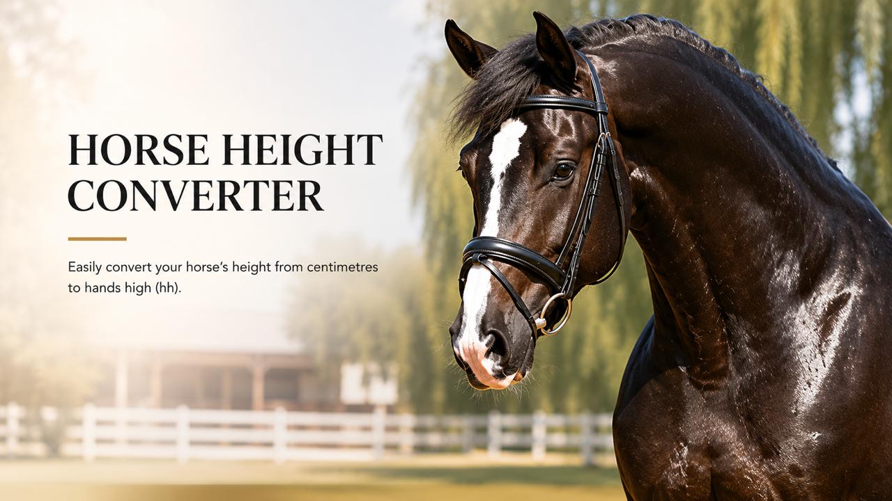 Horse height converter. Easily convert your horse’s height from centimetres to hands high.